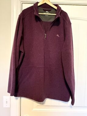 Tommy Bahama Men’s XXXL Tall Burgundy Quarter Zip Pullover Sweater Big & Tall